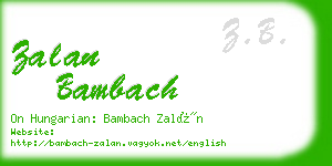 zalan bambach business card